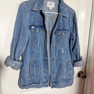 OLD NAVY Light Blue Distressed Jean Jacket sz M